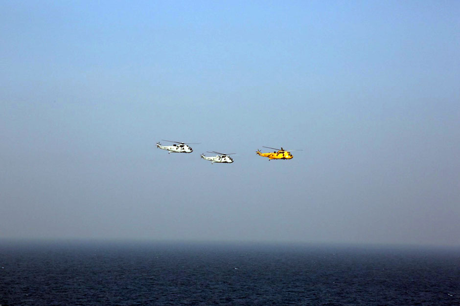 PN Sea King helicopters during the flypast. 