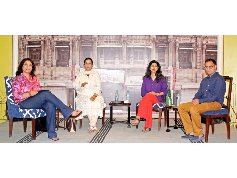 speakers at popular culture identity and pride a tribute to qissa khwani bazaar discuss what makes them proud to be a pakistani on the last day of the karachi city of lights festival photo aysha saleem express