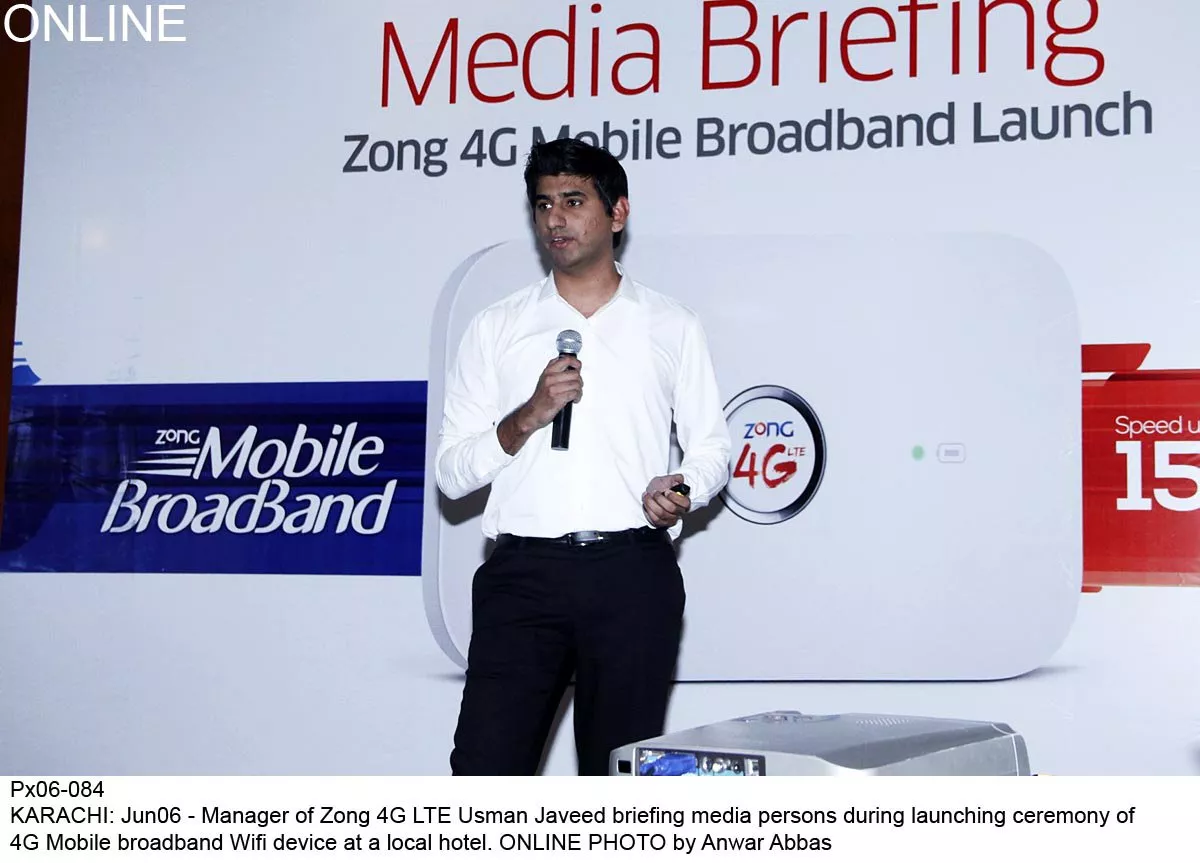 zong 4g lte usman javeed briefing media on new product launched photo online zong 4g lte usman javeed briefing media on new product launched photo online