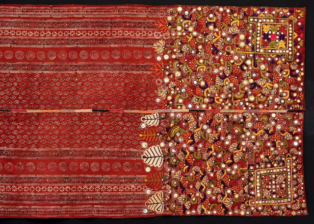 a man 039 s ceremonial shawl or obechan from the meghwars of virawah nagar parker sindh it has flower beds at the corner with gamboling peacocks to symbolise fertility photo mohatta palace museum a man 039 s ceremonial shawl or obechan from the meghwars of virawah nagar parker sindh it has flower beds at the corner with gamboling peacocks to symbolise fertility photo mohatta palace museum