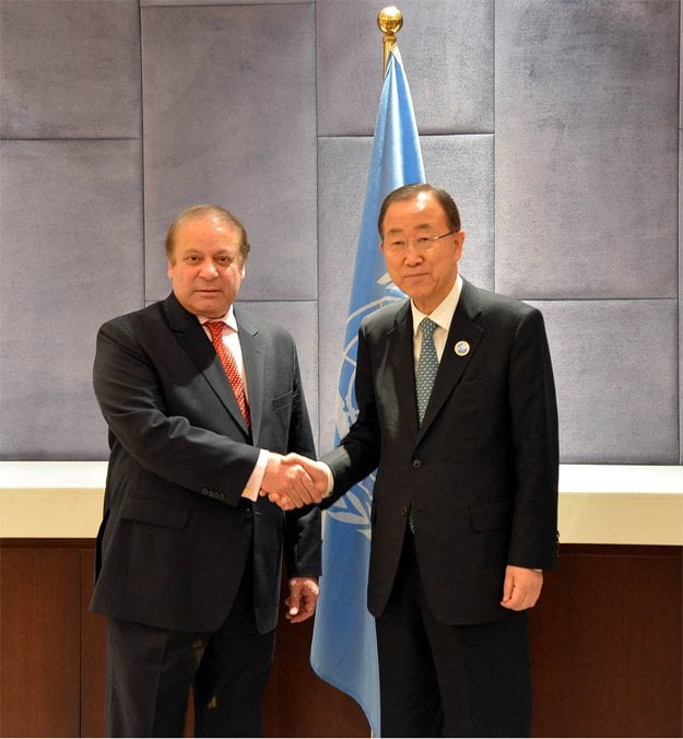 prime minister muhammad nawaz sharif shaking hands with un secretary general ban ki moon in dushanbe tajikistan on june 9 2015 photo pid gov pk