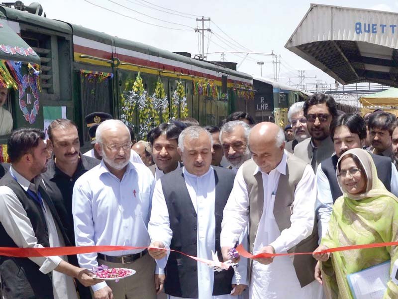 balochistan cm dr abdul malik baloch inaugurates the quetta zahedan goods train on monday photo inp