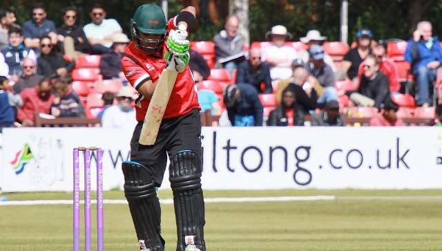 umar debuted for leicestershire three days ago with an unbeaten 76 off 49 against nottinghamshire photo courtesy leicestershire county cricket