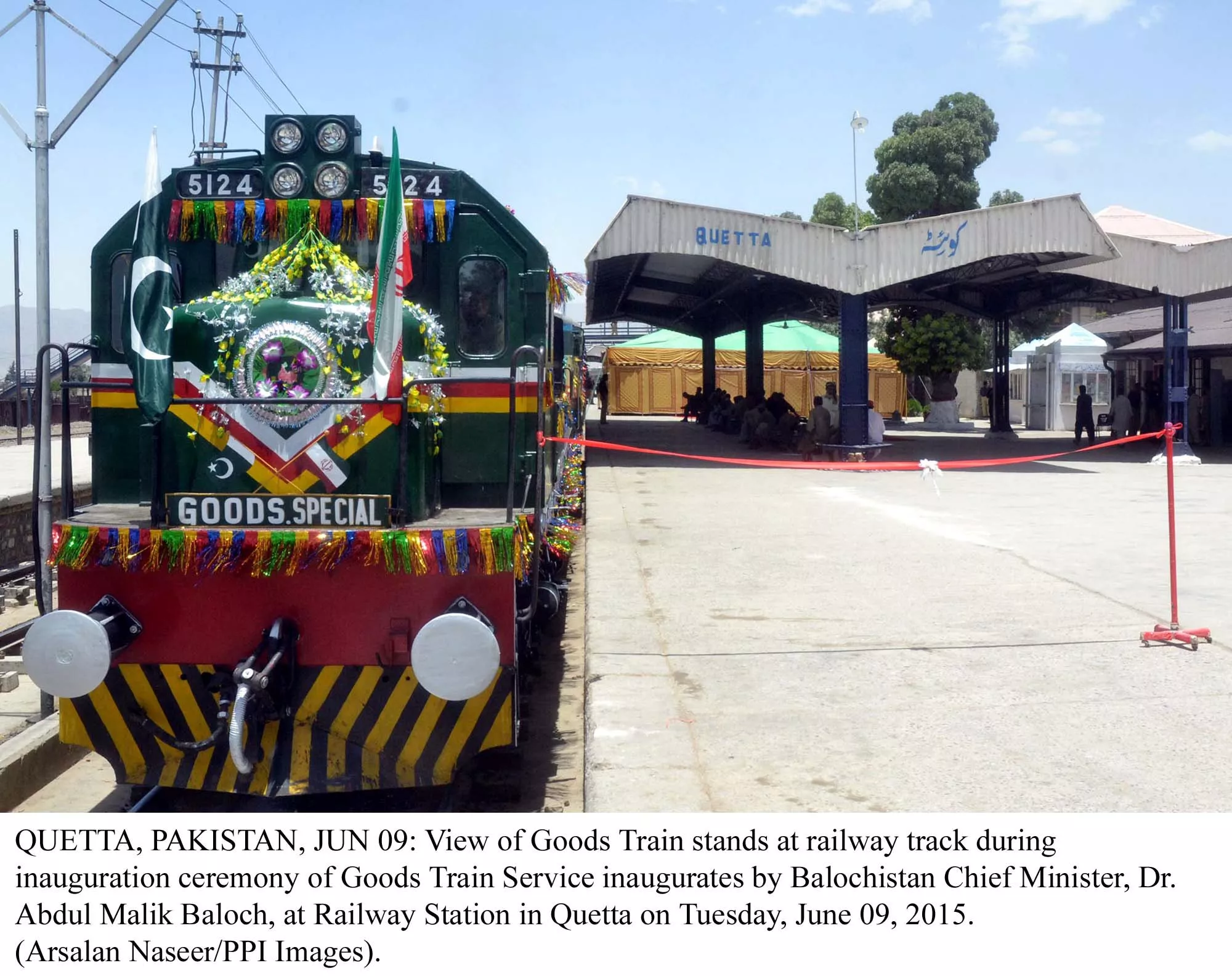 the goods special train at quetta railway station photo ppi the goods special train at quetta railway station photo ppi