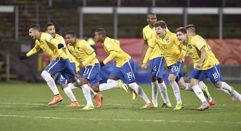 brazil u20 players celebrate after going through 5 4 on penalties against uruguay photo afp brazil u20 players celebrate after going through 5 4 on penalties against uruguay photo afp