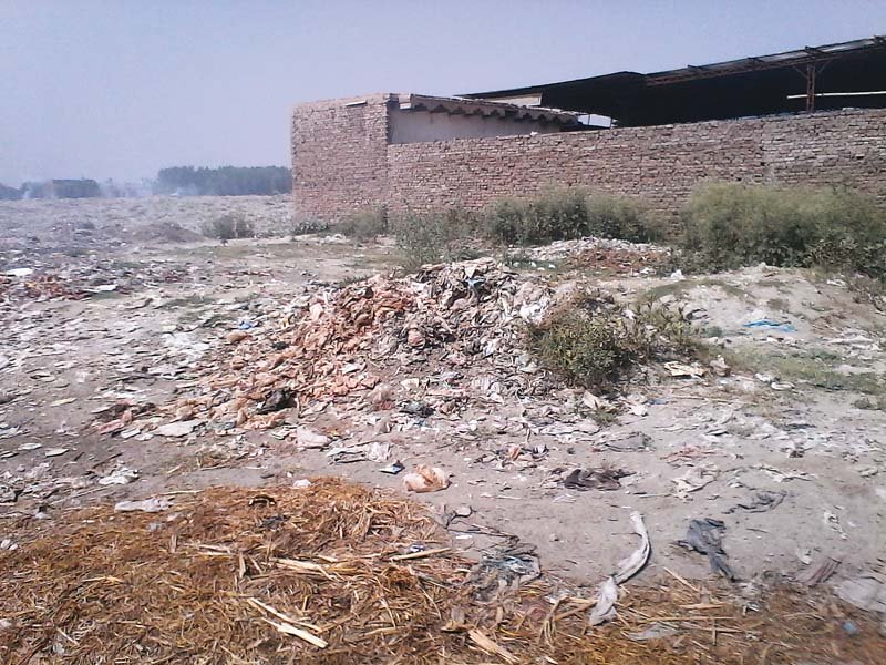 all kinds of trash strewn across various plots in the area photo express