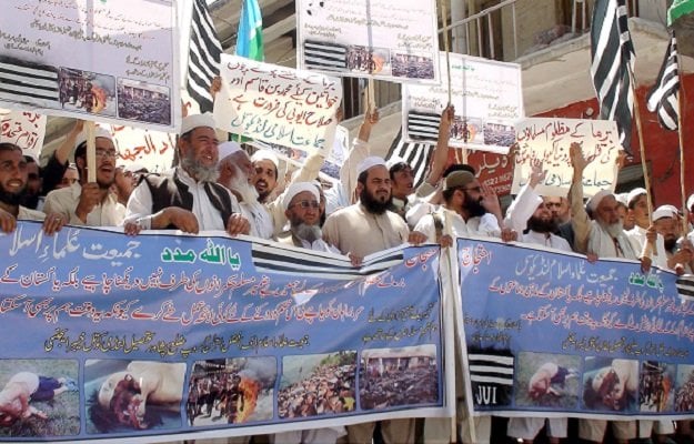 jui f workers protesting against the persecution of rohingyas in myanmar photo inp