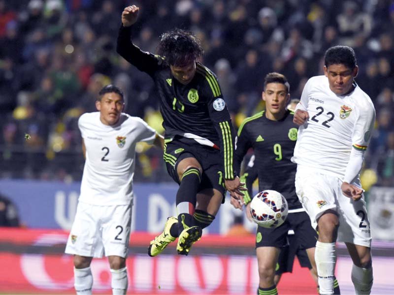 mexico have rested the likes of hernandez vela and dos santos for the upcoming gold cup and the lack of cutting edge up front showed against bolivia photo afp