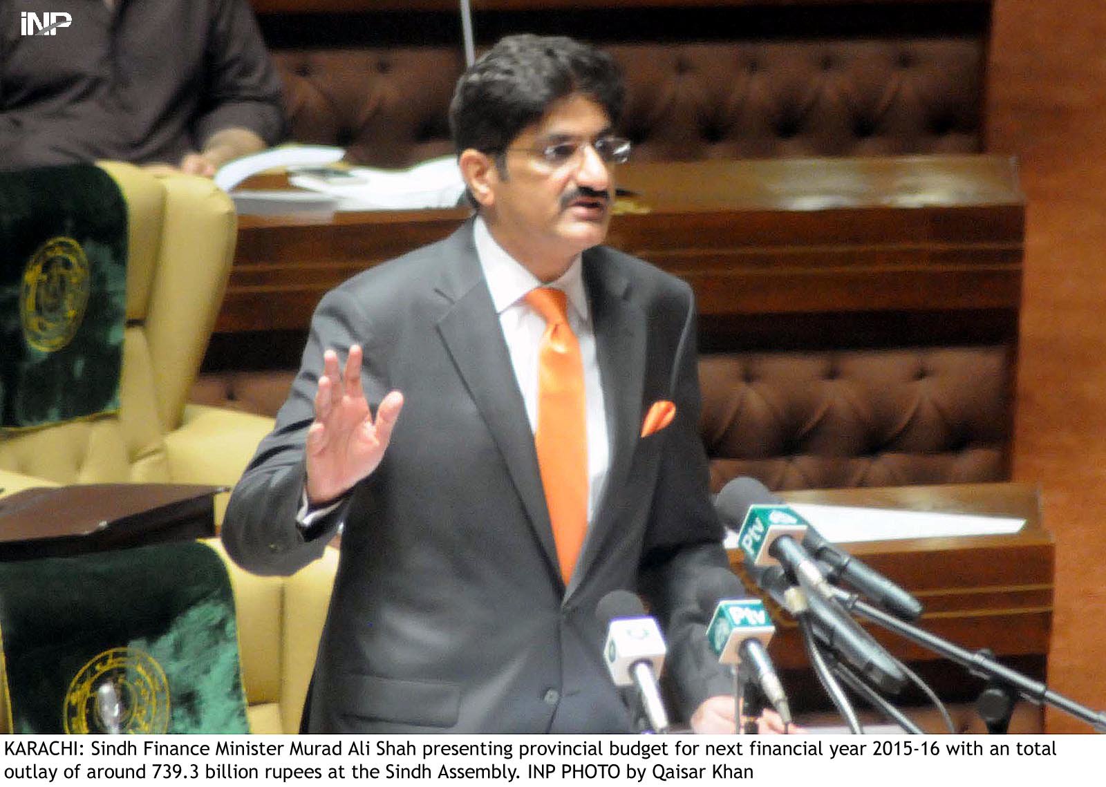 sindh finance minister murad ali shah presenting the provincial budget photo inp