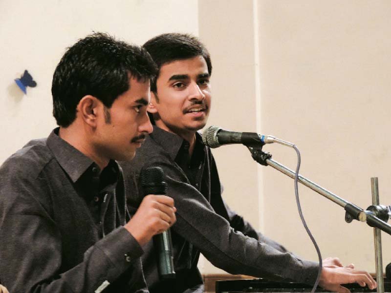 nazakat and rahat mesmerised the audience by performing their father s songs at a musical evening photo express