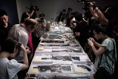 nine arrested after suspected explosives found in hong kong