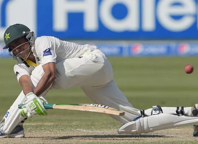 a file photo of younus khan bending into a sweep photo afp a file photo of younus khan bending into a sweep photo afp