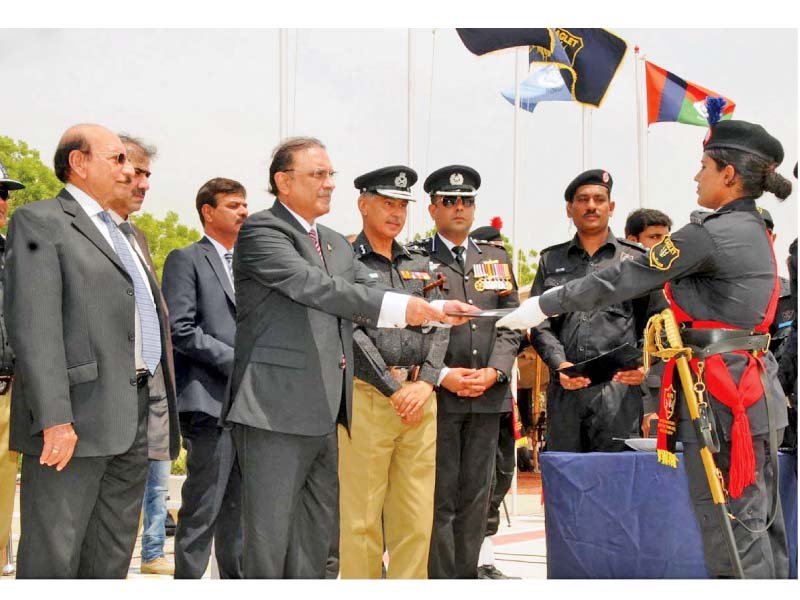 former president asif ali zardari presents award to best trainee of counter terrorism force photo pr