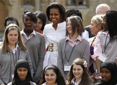 michelle obama in london to promote global education drive for girls