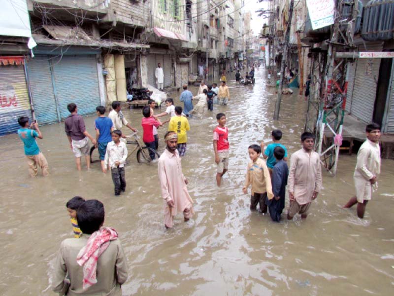 the 2012 rains in sukkur resulted in this accumulation of water while billions have been spent on the third largest city of the province the state of affairs remains sorry photo file