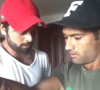 ahmed shehzad gets a partner in crime to showcase off the field talents