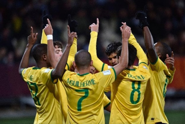 brazil celebrate a goal during the fifa under 20 world cup semi final against senegal at christchurch stadium in new zealand photo afp brazil celebrate a goal during the fifa under 20 world cup semi final against senegal at christchurch stadium in new zealand photo afp