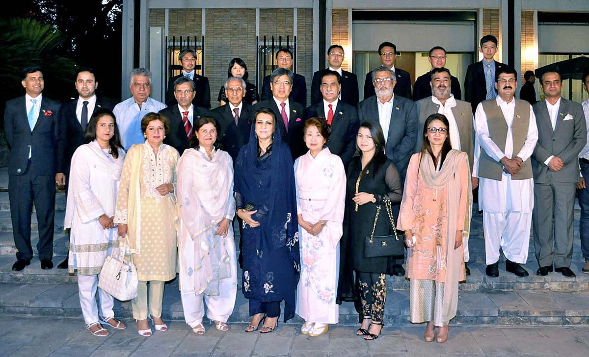 group photo of pakistani parliamentarians and japan s senior most representative from the dinner hosted by japanese ambassador hiroshi inomata photo app