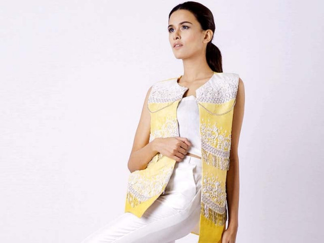 the collection comprises waistcoats dhoti pants and metallic peplum tops photos publicity