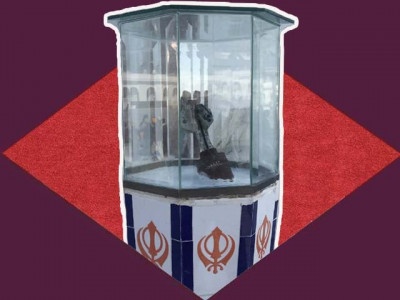 why is a bomb on display at the gurdwara darbar sahib