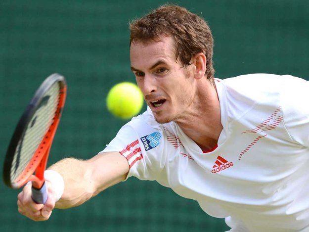 britain 039 s andy murray plays a forehand shot during his men 039 s singles quarter final match against spain 039 s david ferrer on day nine of the 2012 wimbledon championships tennis tournament at the all england tennis club in wimbledon southwest london photo afp