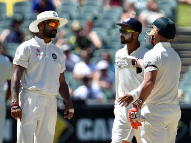 a file photo of david warner virat kohli and shikhar dhawan involved in a word war photo afp a file photo of david warner virat kohli and shikhar dhawan involved in a word war photo afp