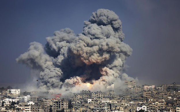 in this july 29 2014 file photo smoke and fire from an israeli strike rise over gaza city photo afp