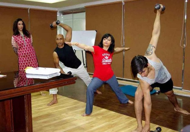 in connection to with international yoga day participants of yoga seminar take part in practical session photo inp in connection to with international yoga day participants of yoga seminar take part in practical session photo inp
