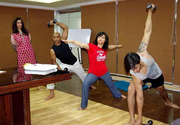 in connection to with international yoga day participants of yoga seminar take part in practical session photo inp