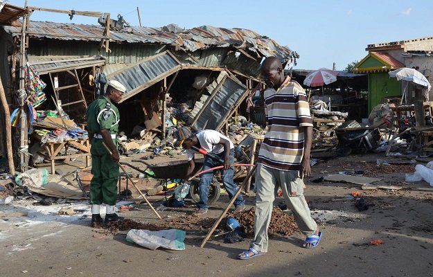 the blast happened near a fish market in the baga road area of the city photo afp