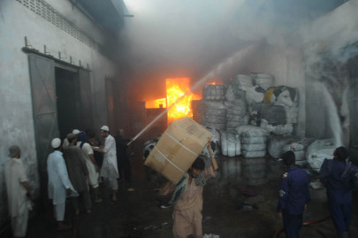 up in flames fire erupts at godown in shershah