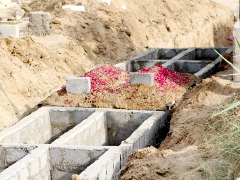 the graveyards in karachi are running out of space but there are still many bodes yet to be buried the recent heatwave claimed the lives of nearly 1 000 people driving the demand for graves and gravediggers up photo aysha saleem express