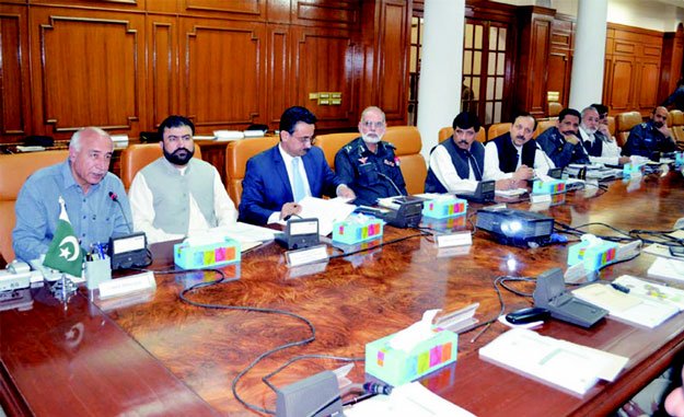 cm balochistan dr abdul malik baloch l chairing the meetin gof the provincial apex committee on friday photo naseem james express