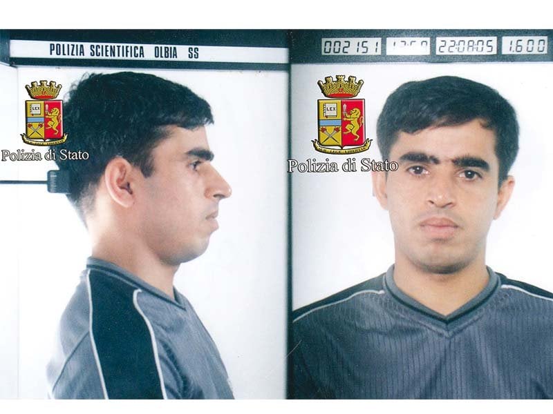 a photo released by the italian police shows siyar khan of pakistan who is detained in rome photo afp