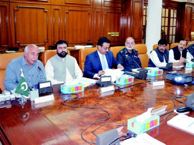 cm balochistan dr abdul malik baloch l chairing the meetin gof the provincial apex committee on friday photo naseem james express