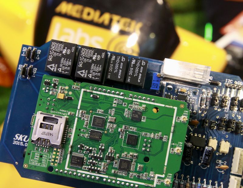 mediatek chips are seen on a development board at the mediatek booth during the 2015 computex exhibition in taipei taiwan june 3 2015 photo reuters