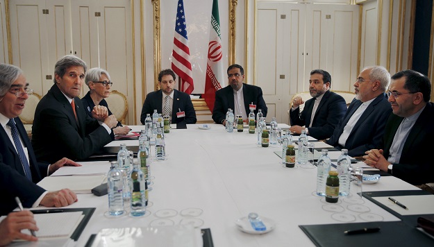 iranian foreign minister mohammad javad zarif r meets with french foreign minister laurent fabius l at a hotel in vienna austria june 27 2015 photo reuters