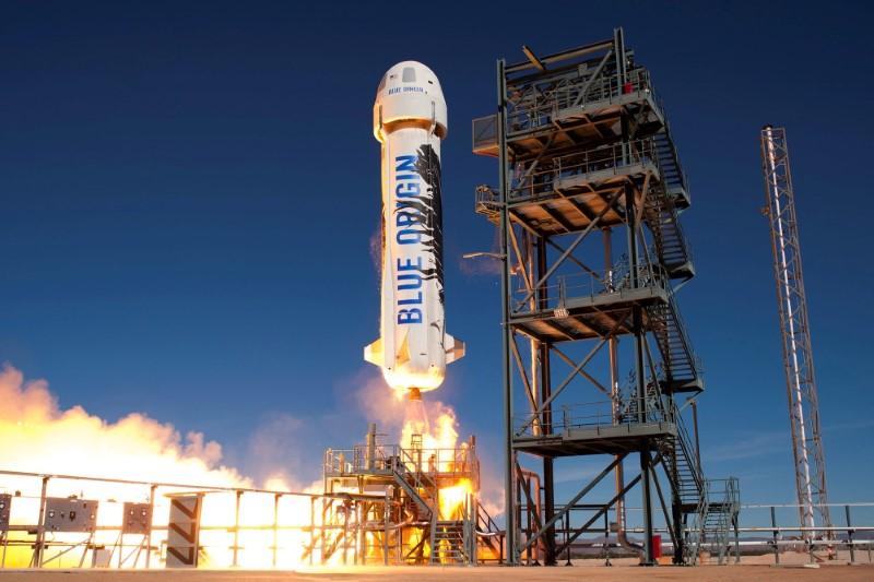 blue origin s new shepard lifts off during a test in van horn texas us in an undated photo photo reuters