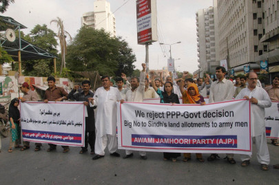 unfair allocation ajp protests allotment of land in shikarpur