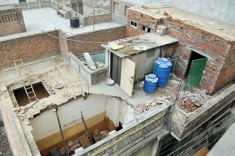 the roof of a house in shamnagar collapsed on monday photo abid nawaz express the roof of a house in shamnagar collapsed on monday photo abid nawaz express
