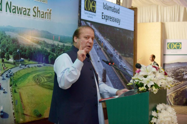 prime minister nawaz sharif addresses during the inauguration of islamabad highway signal free corridor project on tuesday june 30 2015 photo pid prime minister nawaz sharif addresses during the inauguration of islamabad highway signal free corridor project on tuesday june 30 2015 photo pid
