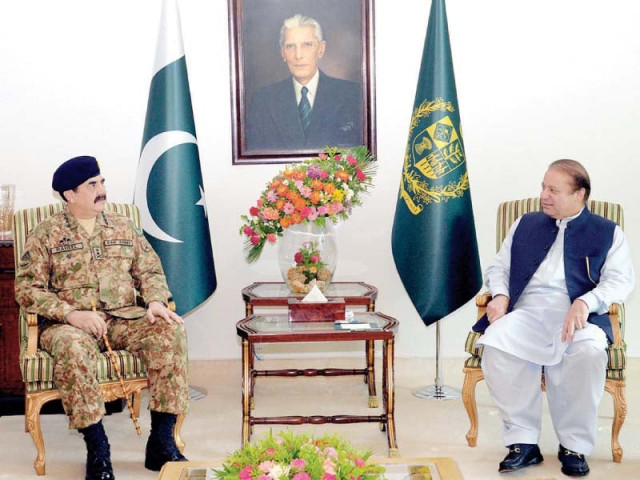 gen raheel talks with nawaz sharif during a meeting at pm house photo inp gen raheel talks with nawaz sharif during a meeting at pm house photo inp