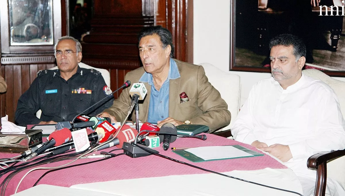 punjab home minister shuja khanzada along with ig punjab and pml n leader zaeem qadri addresses a press conference in lahore on wednesday july 1 2015 photo nni punjab home minister shuja khanzada along with ig punjab and pml n leader zaeem qadri addresses a press conference in lahore on wednesday july 1 2015 photo nni