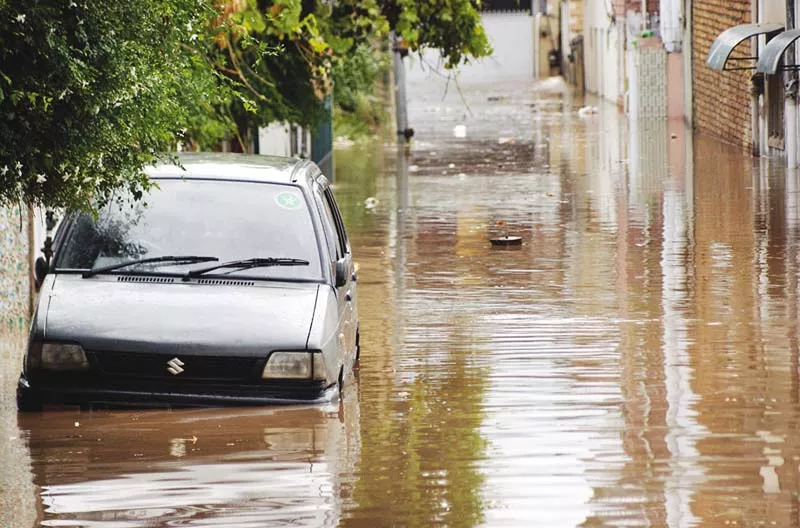 stagnant rainwater in a street in abbottabad photo online stagnant rainwater in a street in abbottabad photo online