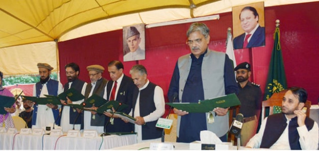 a six member cabinet took oath in gilgit photo inp a six member cabinet took oath in gilgit photo inp