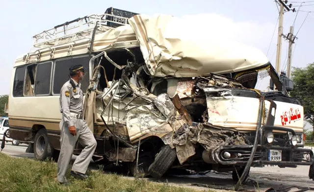 the van was totally destroyed in the accident photo inp the van was totally destroyed in the accident photo inp
