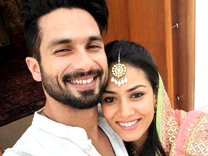shahid opted for a white sherwani designed by kunal rawal and mira donned a light pink and silver embroidered lehenga choli photos file