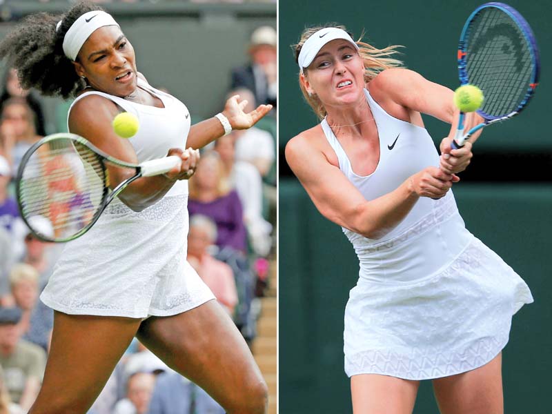 the last time serena and sharapova met on the centre court grass in the final of the london 2012 olympics sharapova managed to win only one game photos afp