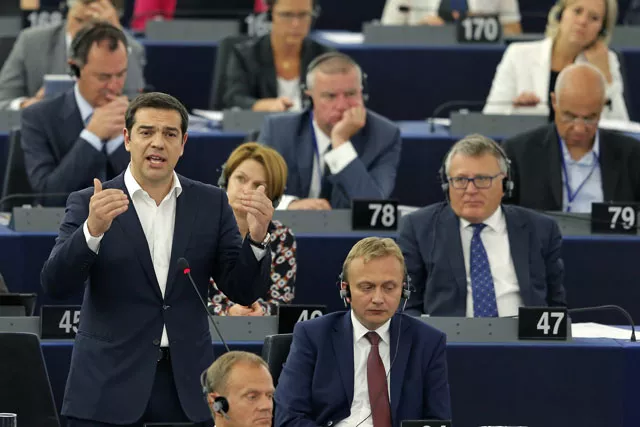 greek prime minister alexis tsipras addresses the european parliament in strasbourg france july 8 2015 photo reuters greek prime minister alexis tsipras addresses the european parliament in strasbourg france july 8 2015 photo reuters