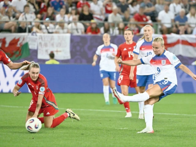 alessia russo scored her first goal of women s euro 2025 against wales photo afp alessia russo scored her first goal of women s euro 2025 against wales photo afp